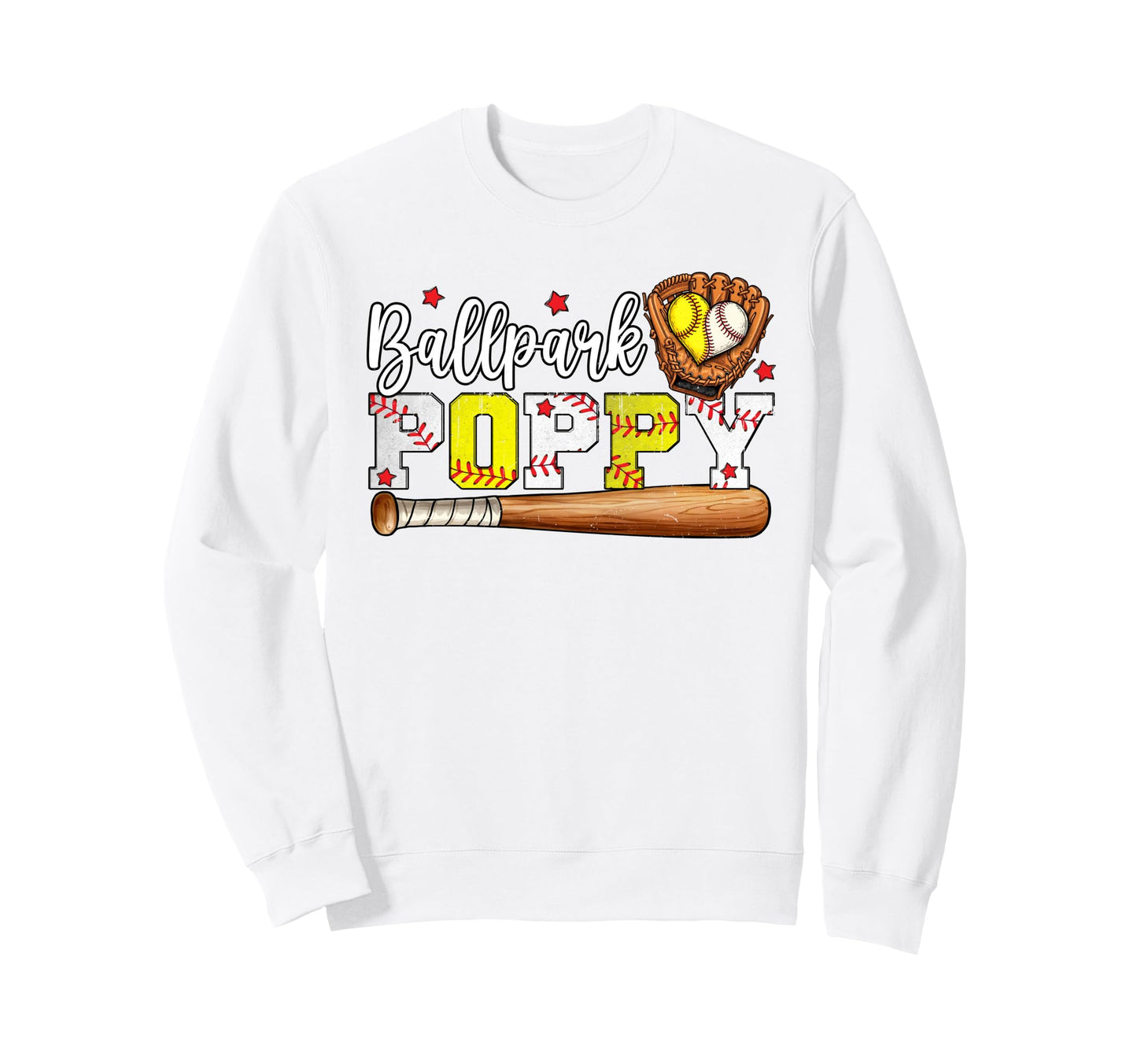 Ballpark Poppy Softball Poppy Sweatshirt - Aesthetic Graphic Men Women - T-Shirt, Sweatshirt, Hoodie