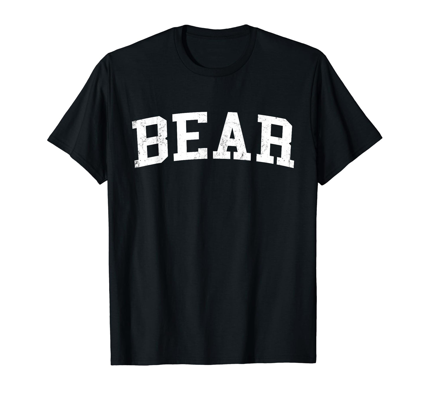Bear De Distressed White Varsity T-Shirt - Graphic Print for Adults - T-Shirt, Sweatshirt, Hoodie