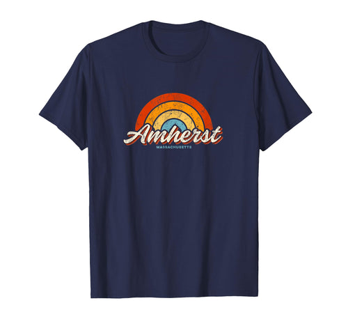 Amherst Massachusetts Ma Rainbow 70S T-Shirt - Trendy Graphic Unisex - T-Shirt, Sweatshirt, Hoodie