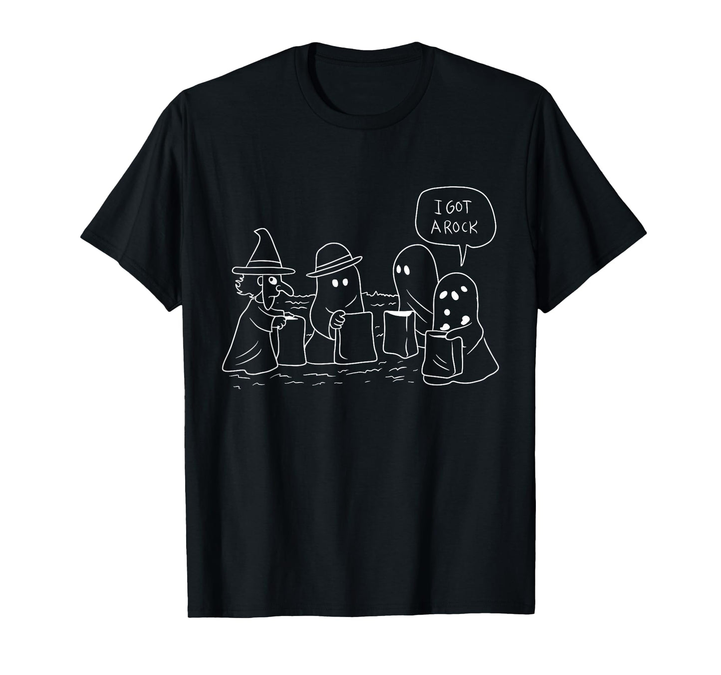 Funny Halloween Trick Or Treating Ghosts T-Shirt - Graphic Print Men Women - T-Shirt, Sweatshirt, Hoodie
