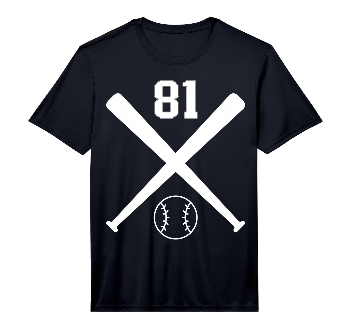 Baseball Softball Number 81 T-Shirt - Custom Art Print for Adults - T-Shirt, Sweatshirt, Hoodie