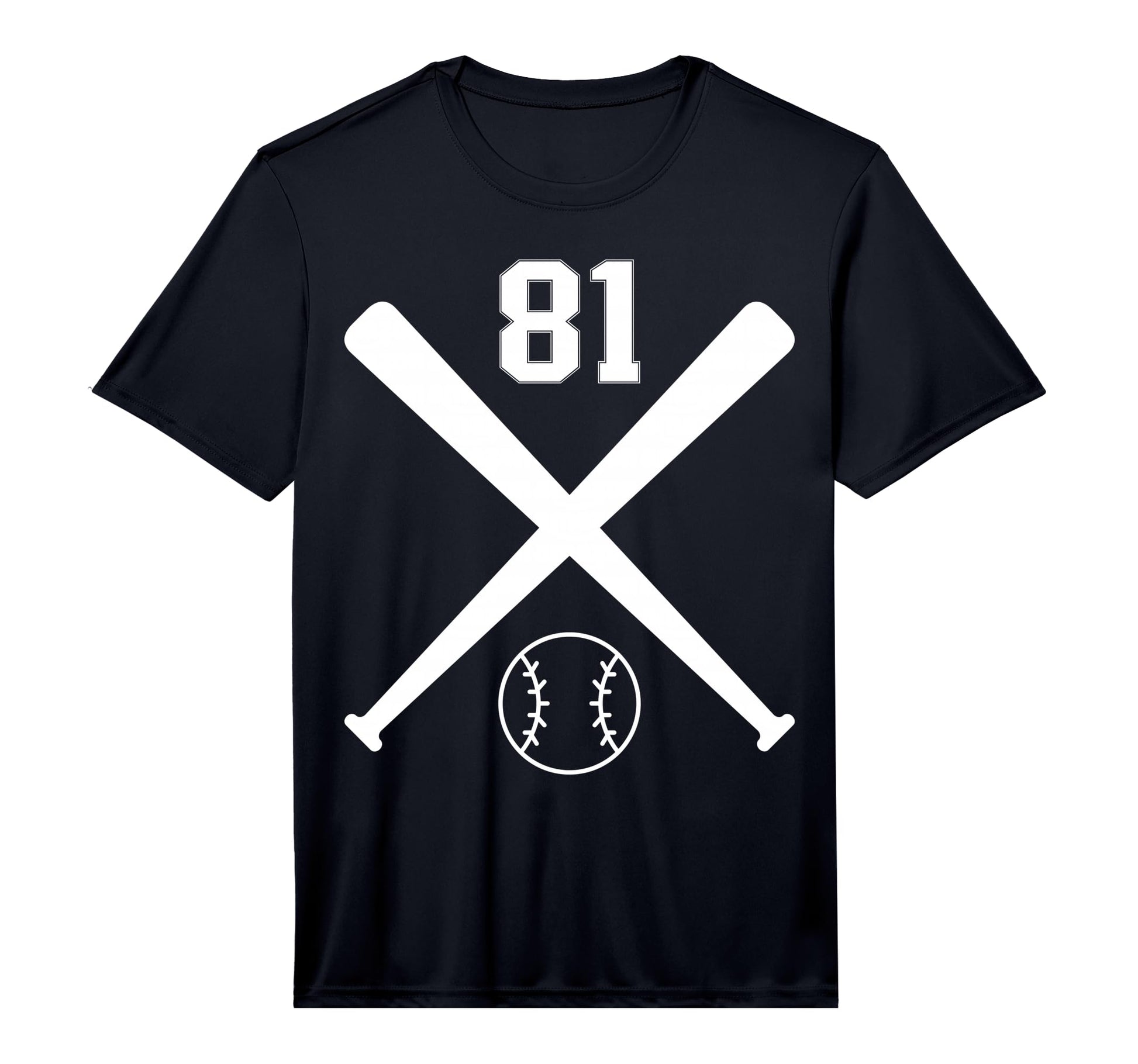 Baseball Softball Number 81 T-Shirt - Custom Art Print for Adults - T-Shirt, Sweatshirt, Hoodie