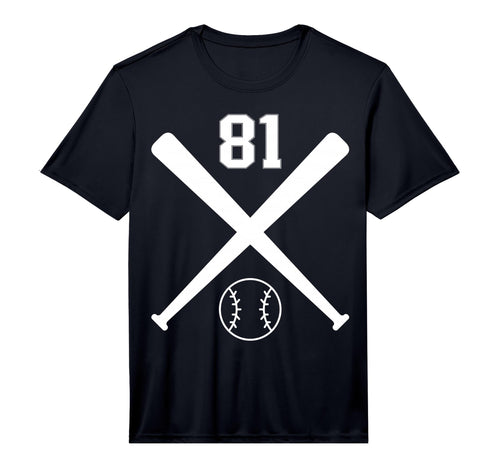 Baseball Softball Number 81 T-Shirt - Custom Art Print for Adults - T-Shirt, Sweatshirt, Hoodie