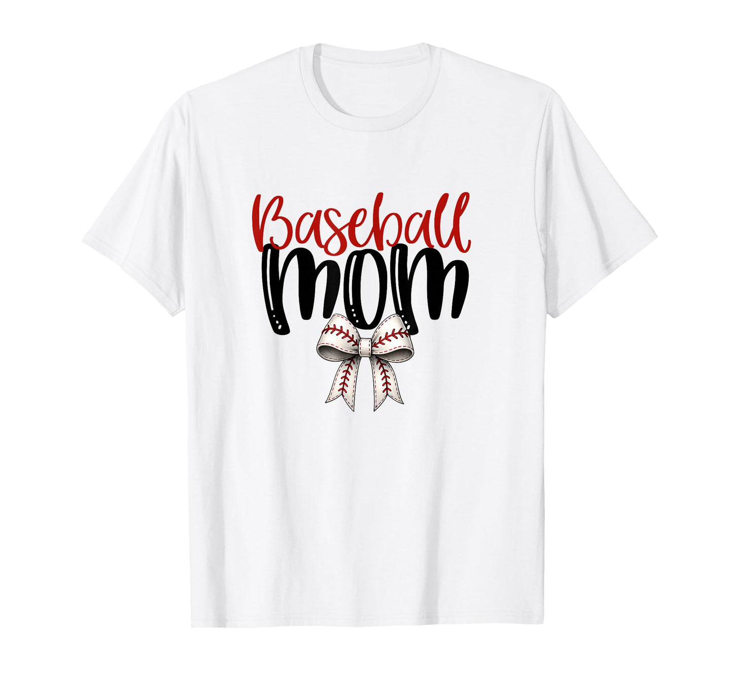 Baseball Mom Coquette Bow Game Day T-Shirt - Novelty Apparel for Adults - T-Shirt, Sweatshirt, Hoodie