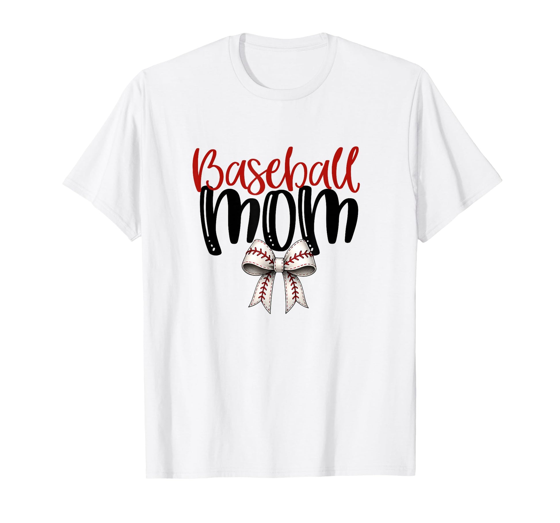 Baseball Mom Coquette Bow Game Day T-Shirt - Novelty Apparel for Adults - T-Shirt, Sweatshirt, Hoodie