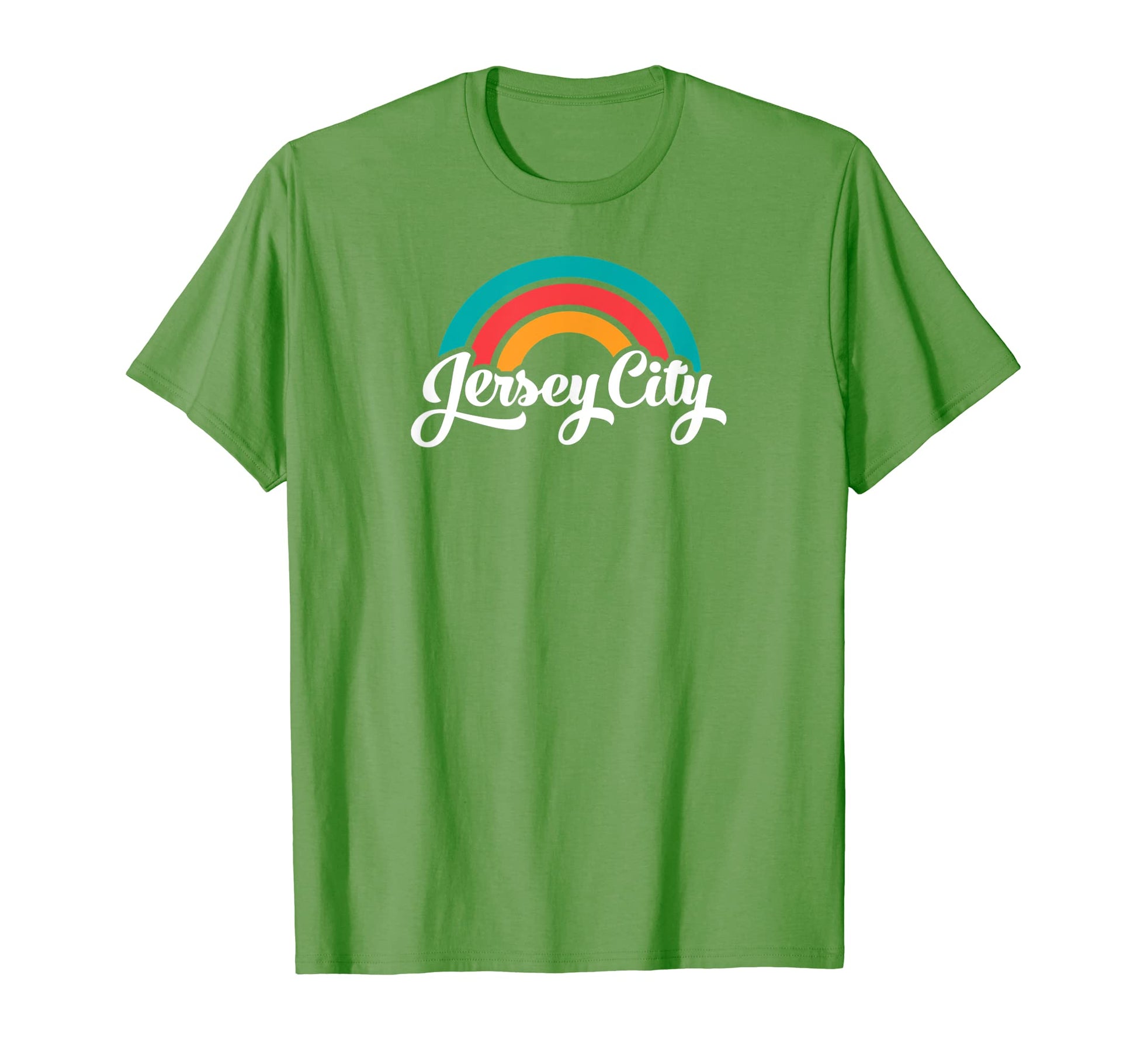 Jersey City Nj Script Rainbow T-Shirt - Streetwear Style for Adults - T-Shirt, Sweatshirt, Hoodie