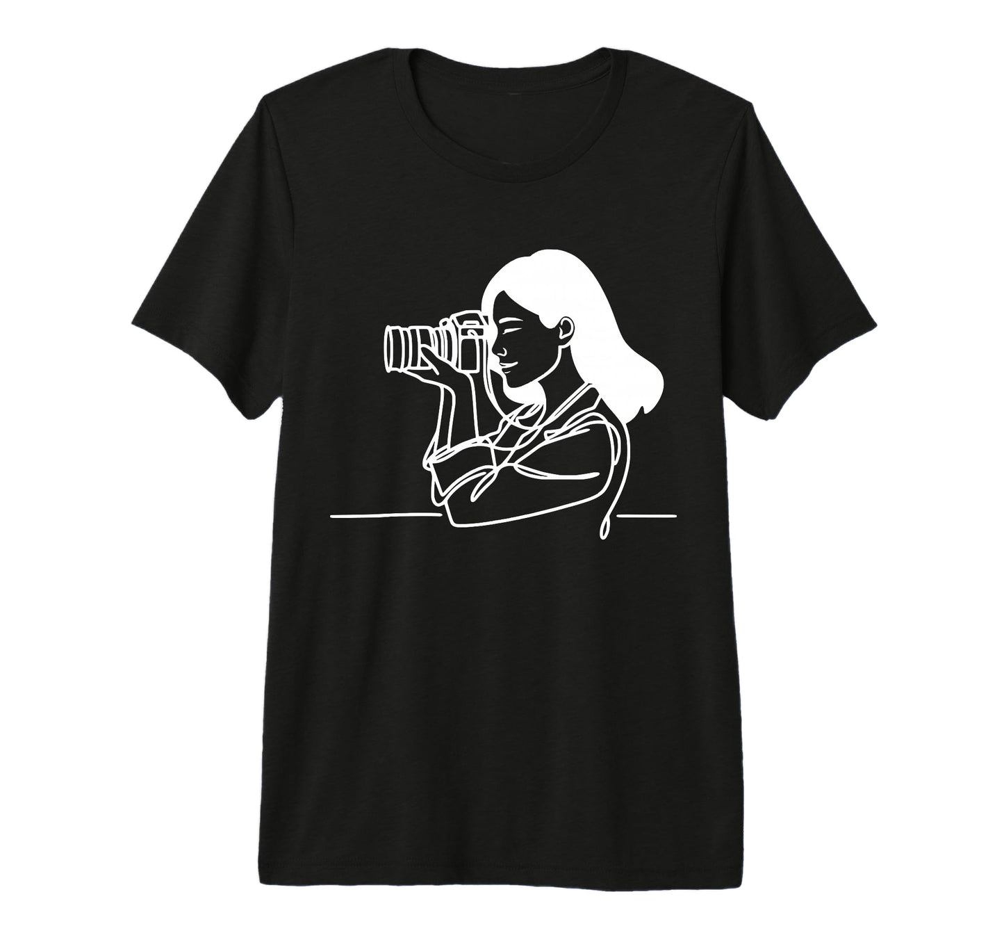 Camera Line Art Photography Tri Blend T-Shirt - Casual Everyday Wear Unisex - T-Shirt, Sweatshirt, Hoodie