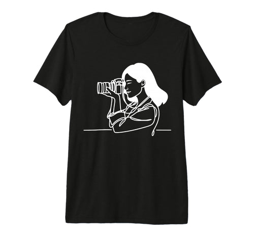 Camera Line Art Photography Tri Blend T-Shirt - Casual Everyday Wear Unisex - T-Shirt, Sweatshirt, Hoodie