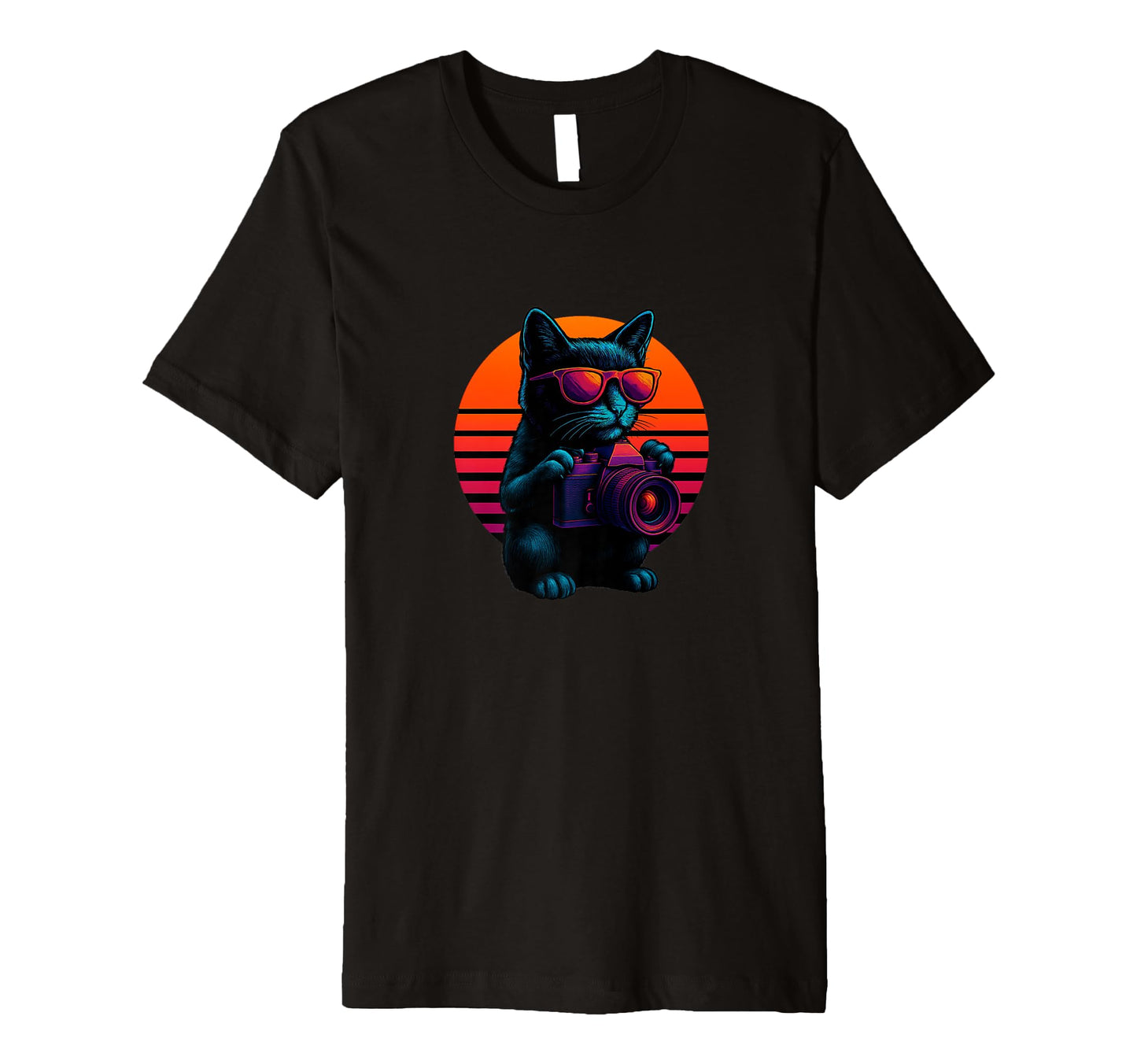 Cat Camera Lens Photography T-Shirt - Fun Novelty Design Men Women - T-Shirt, Sweatshirt, Hoodie