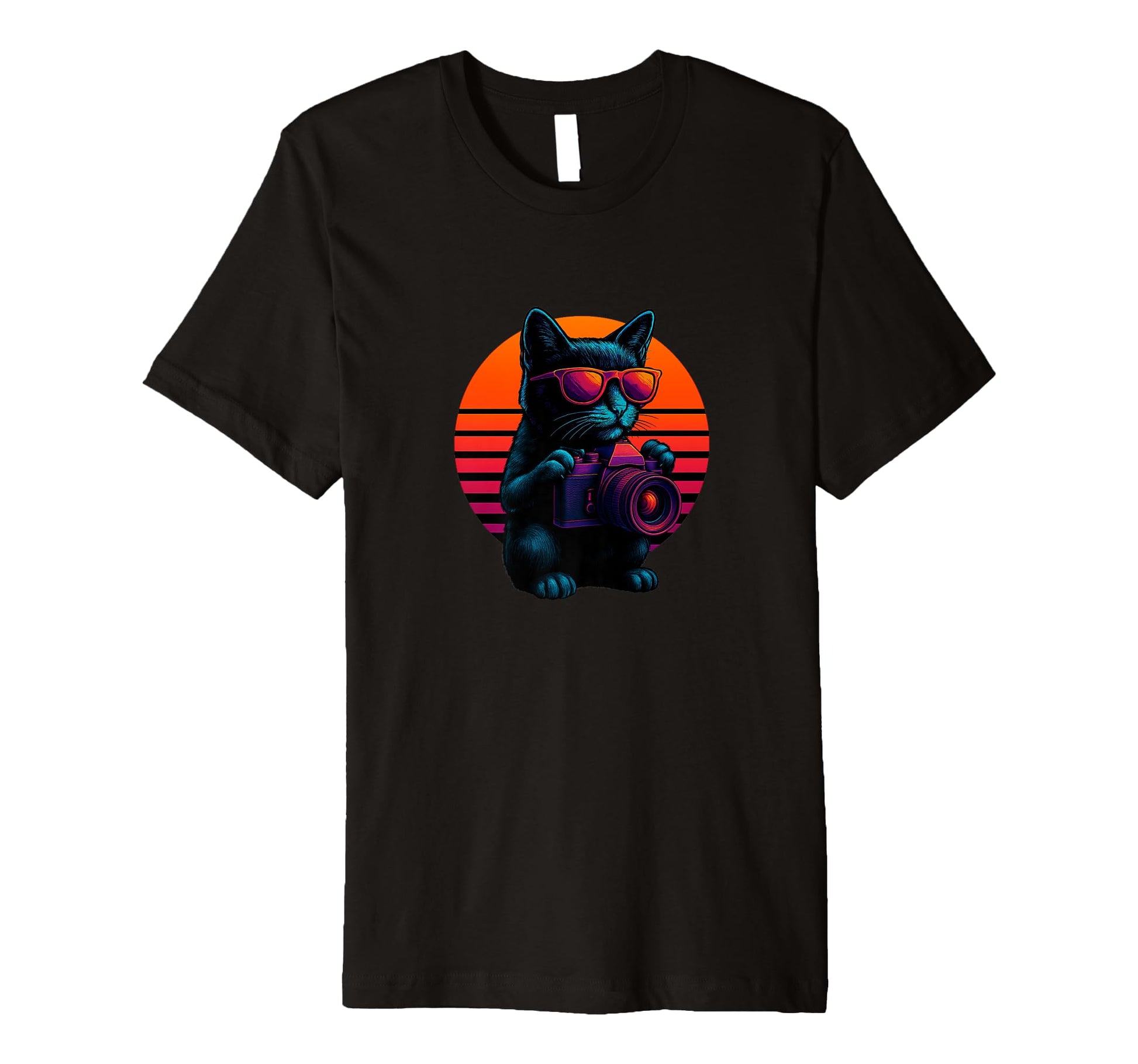 Cat Camera Lens Photography T-Shirt - Fun Novelty Design Men Women - T-Shirt, Sweatshirt, Hoodie