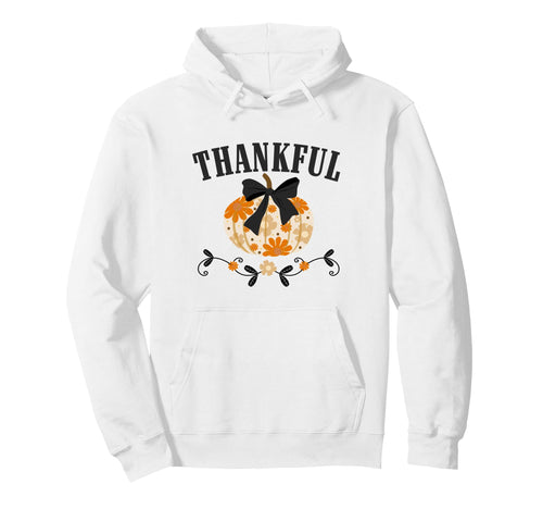 Thankful Pumpkin Fall Autumn Floral Hoodie - Aesthetic Graphic Men Women - T-Shirt, Sweatshirt, Hoodie