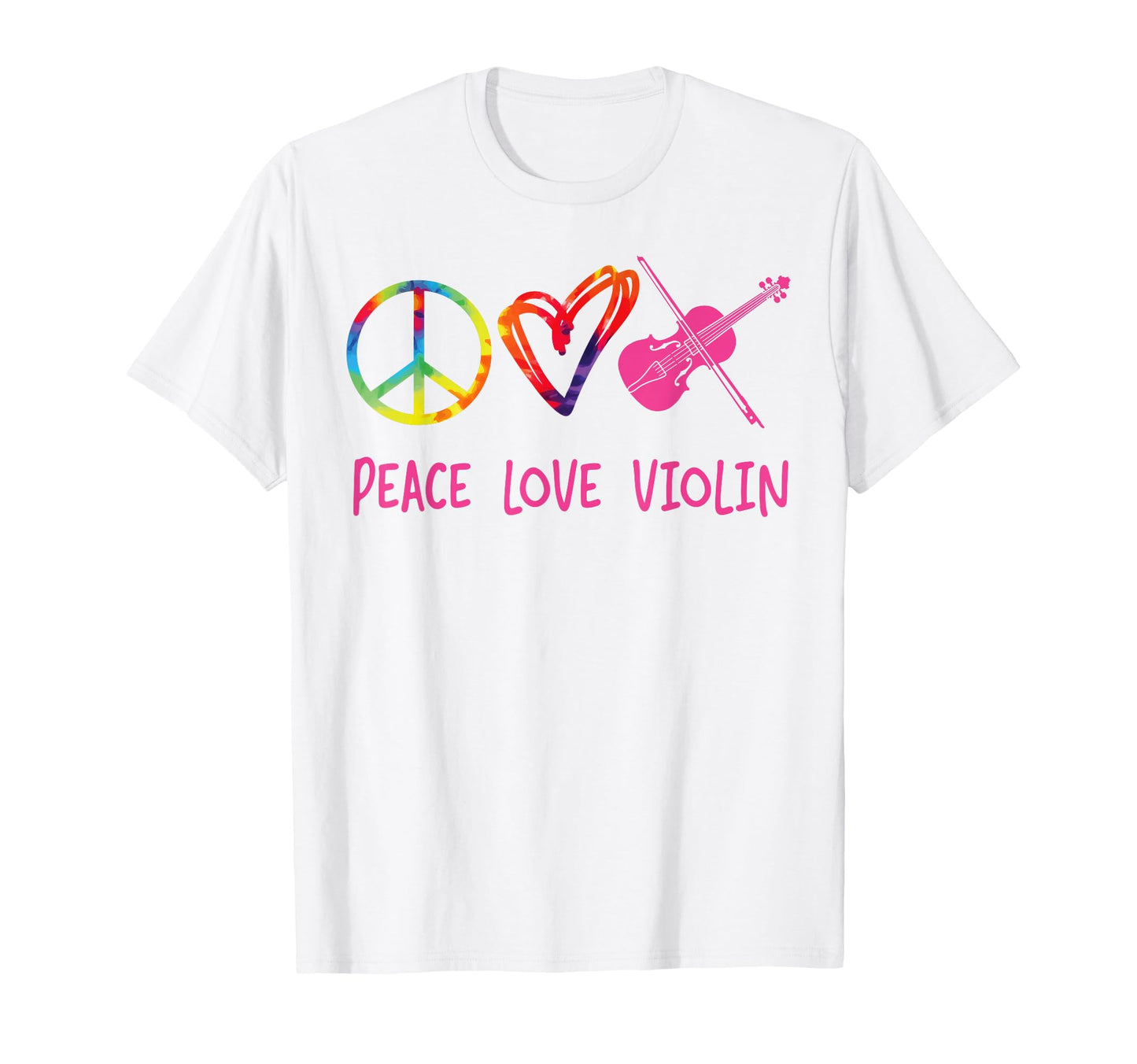 Violin Violinist Tie Dye Peace Love T-Shirt - Unique Graphic Men Women - T-Shirt, Sweatshirt, Hoodie