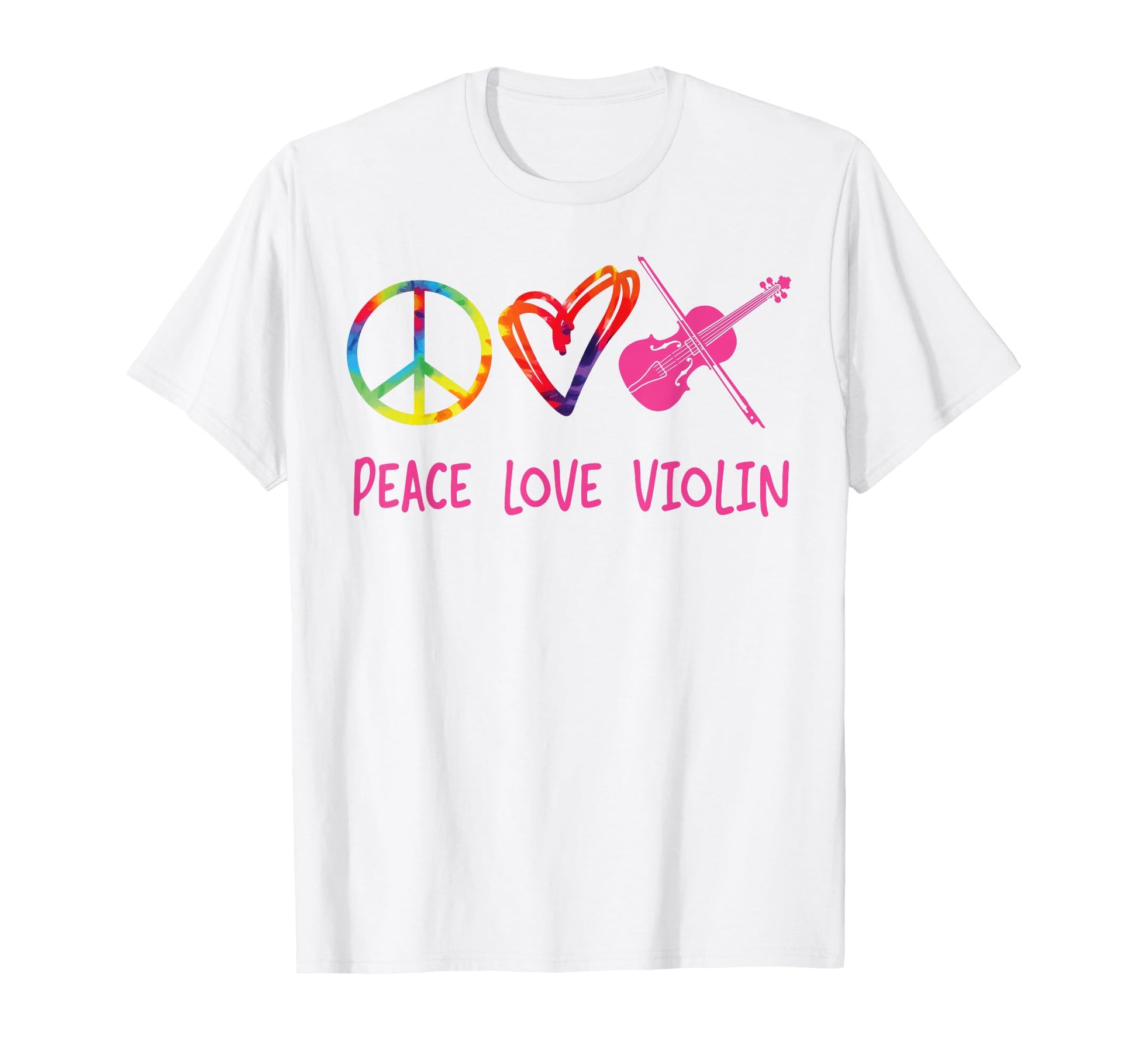 Violin Violinist Tie Dye Peace Love T-Shirt - Unique Graphic Men Women - T-Shirt, Sweatshirt, Hoodie