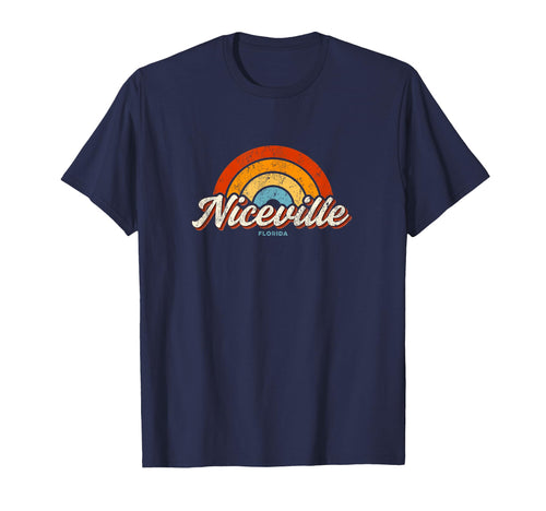 Niceville Florida Fl Rainbow 70S T-Shirt - Unique Graphic Men Women - T-Shirt, Sweatshirt, Hoodie
