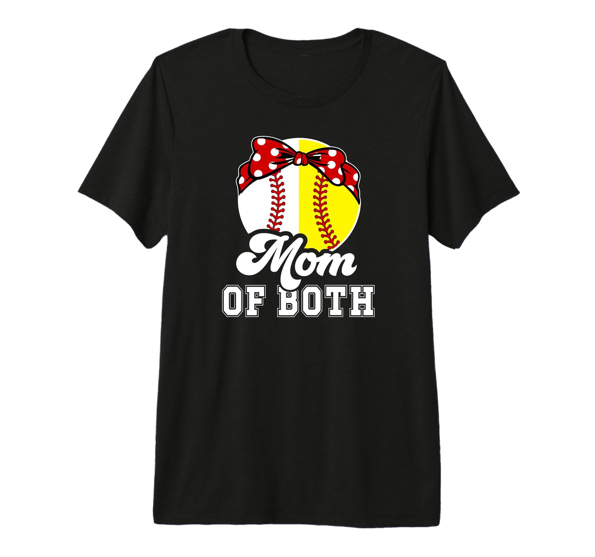 Mom Both Proud Softball Baseball Mom Tri T-Shirt - Graphic Print Unisex - T-Shirt, Sweatshirt, Hoodie