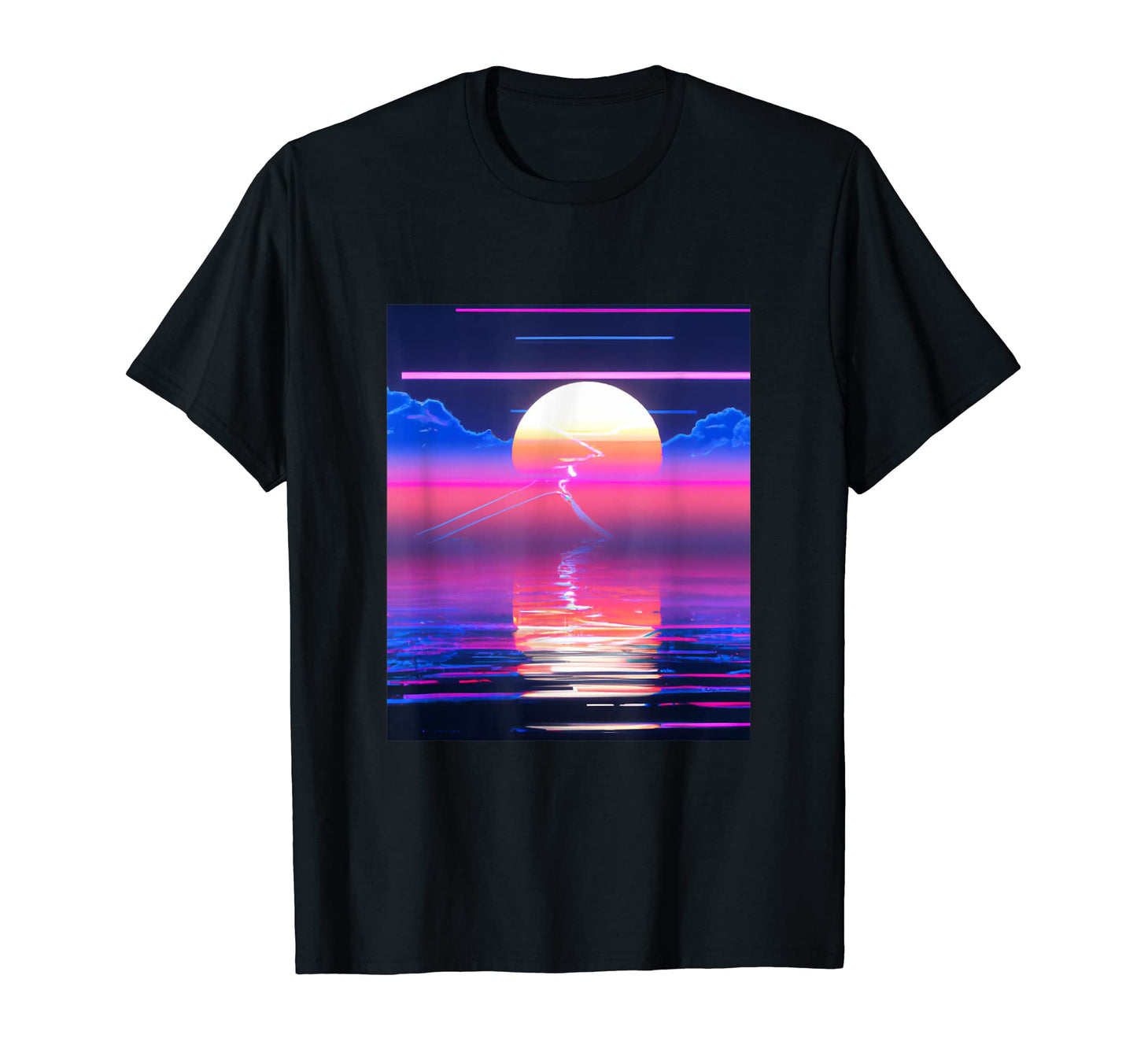 Vaporwave Sun Synthwave Sunset Aesthetic T-Shirt - Trendy Graphic Unisex - T-Shirt, Sweatshirt, Hoodie