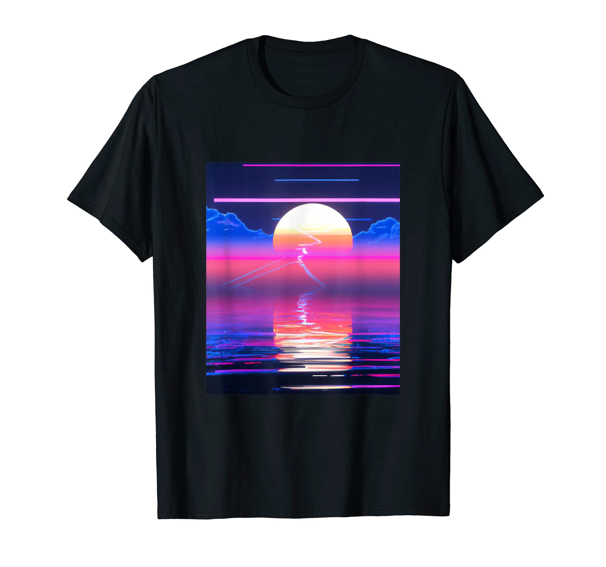 Vaporwave Sun Synthwave Sunset Aesthetic T-Shirt - Trendy Graphic Unisex - T-Shirt, Sweatshirt, Hoodie
