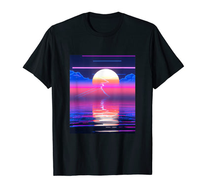 Vaporwave Sun Synthwave Sunset Aesthetic T-Shirt - Trendy Graphic Unisex - T-Shirt, Sweatshirt, Hoodie