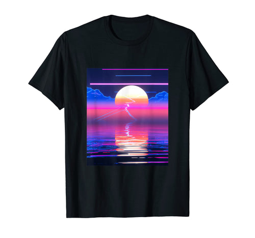 Vaporwave Sun Synthwave Sunset Aesthetic T-Shirt - Trendy Graphic Unisex - T-Shirt, Sweatshirt, Hoodie