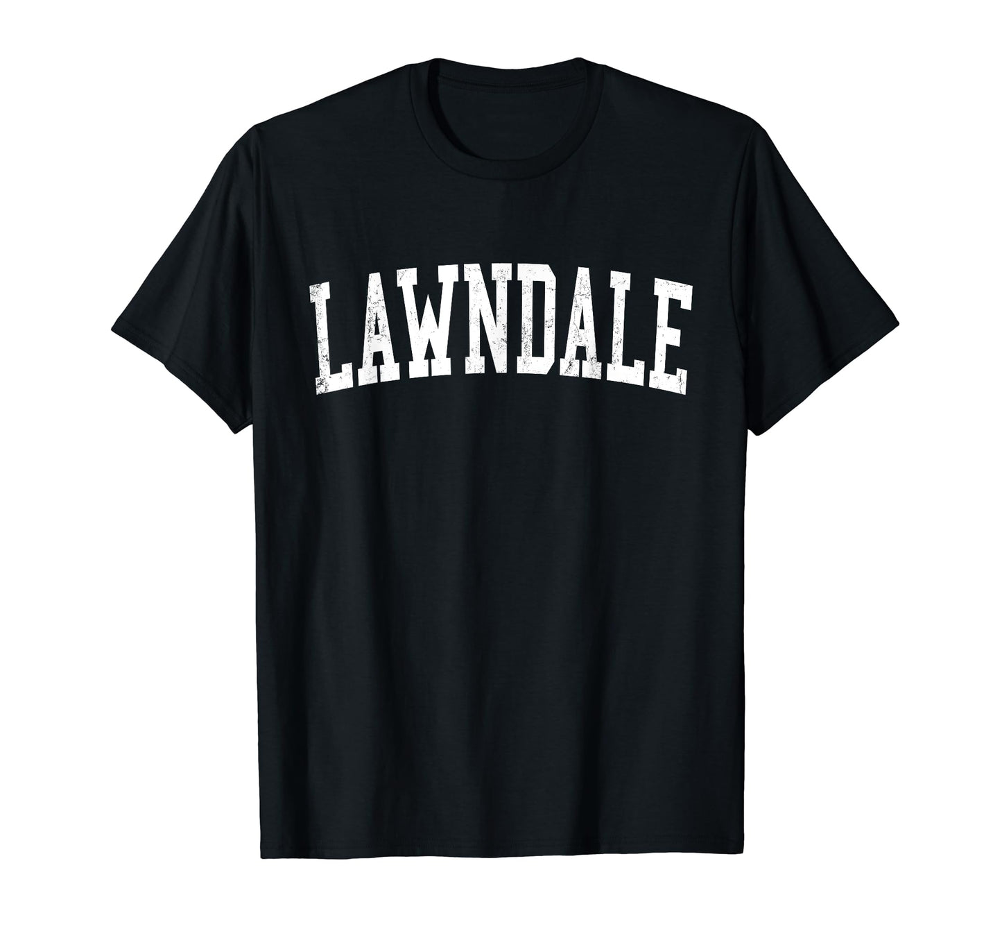Lawndale Ca Distressed White Varsity T-Shirt - Graphic Print Unisex - T-Shirt, Sweatshirt, Hoodie