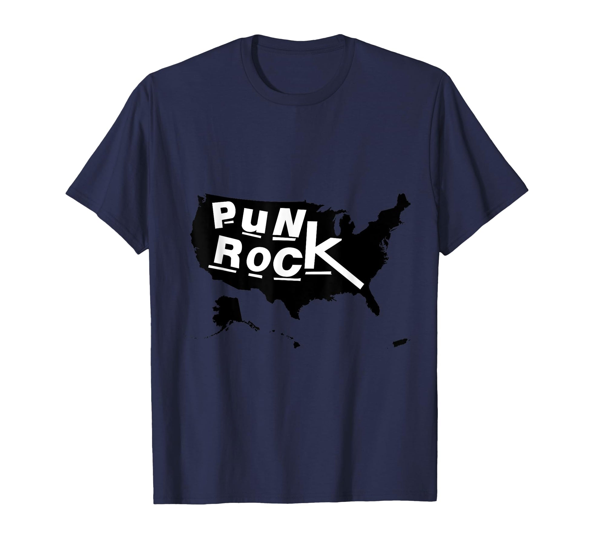Punk Rock United States Usa Map Emo T-Shirt - Unique Graphic for Adults - T-Shirt, Sweatshirt, Hoodie