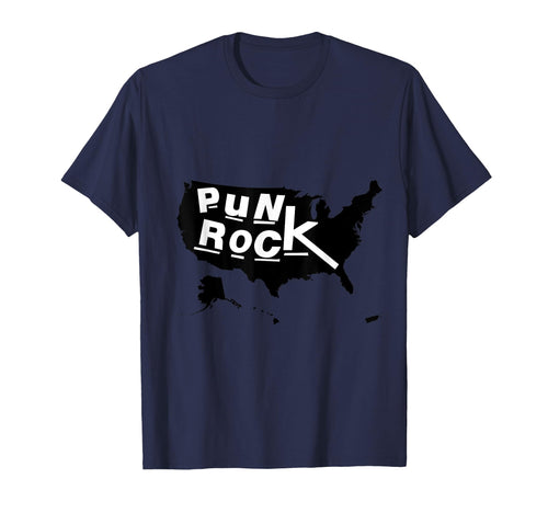 Punk Rock United States Usa Map Emo T-Shirt - Unique Graphic for Adults - T-Shirt, Sweatshirt, Hoodie