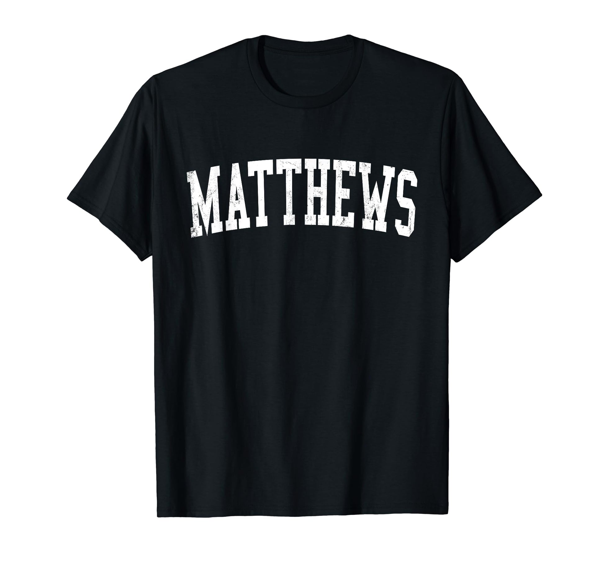 Matthews Nc Distressed White Varsity T-Shirt - Novelty Apparel Unisex - T-Shirt, Sweatshirt, Hoodie