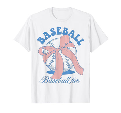 Baseball Fan Coquette Bow T-Shirt - Custom Art Print Men Women - T-Shirt, Sweatshirt, Hoodie