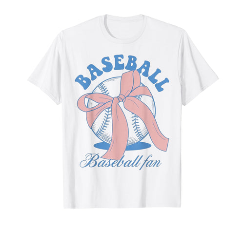 Baseball Fan Coquette Bow T-Shirt - Custom Art Print Men Women - T-Shirt, Sweatshirt, Hoodie