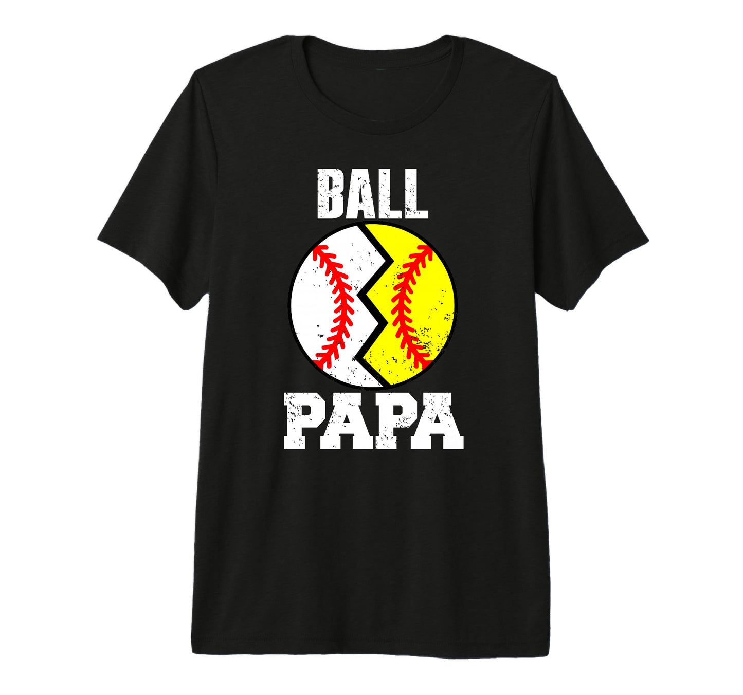 Mens Ball Papa Funny Baseball T-Shirt - Custom Art Print Men Women - T-Shirt, Sweatshirt, Hoodie