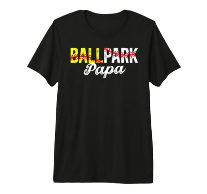Mens Ballpark Papa Baseball Softball Papa T-Shirt - Unique Graphic Unisex - T-Shirt, Sweatshirt, Hoodie