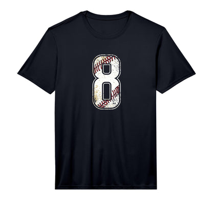 Baseball Softball Number 8 Performance T-Shirt - Trendy Graphic Men Women - T-Shirt, Sweatshirt, Hoodie