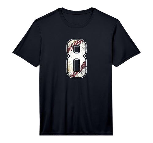 Baseball Softball Number 8 Performance T-Shirt - Trendy Graphic Men Women - T-Shirt, Sweatshirt, Hoodie