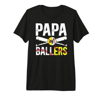 Mens Papa Ballers Baseball Softball T-Shirt - Graphic Print for Adults - T-Shirt, Sweatshirt, Hoodie