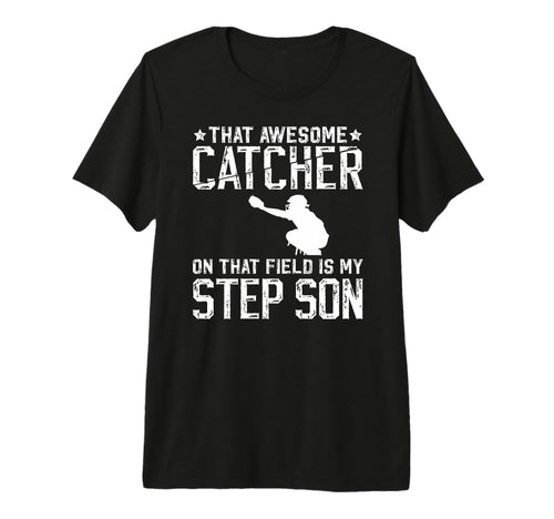 Mens Baseball Catcher Step Dad Proud T-Shirt - Aesthetic Graphic Unisex - T-Shirt, Sweatshirt, Hoodie