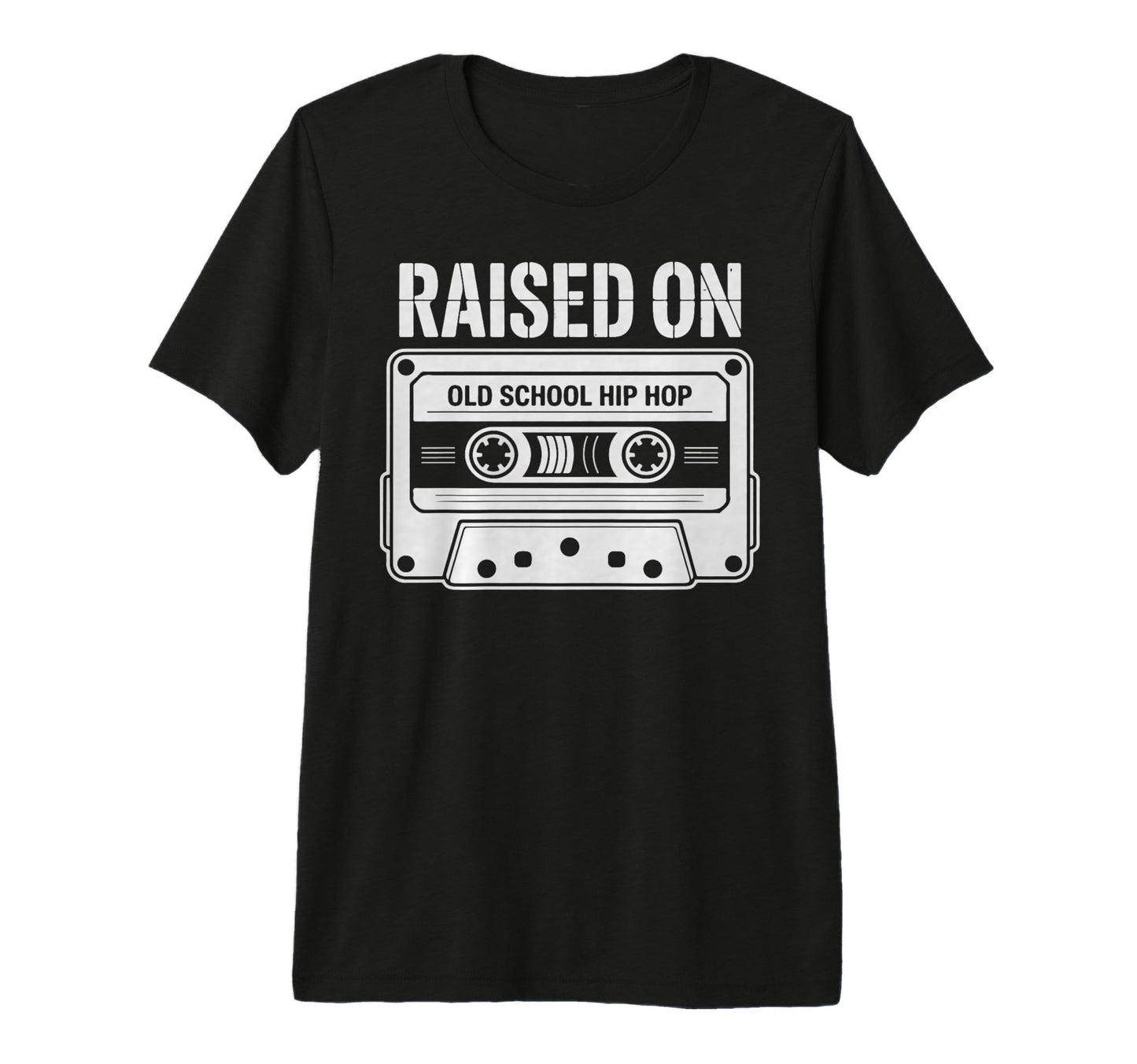 Raised Old School Hip Hop Cassette T-Shirt - Graphic Print Men Women - T-Shirt, Sweatshirt, Hoodie