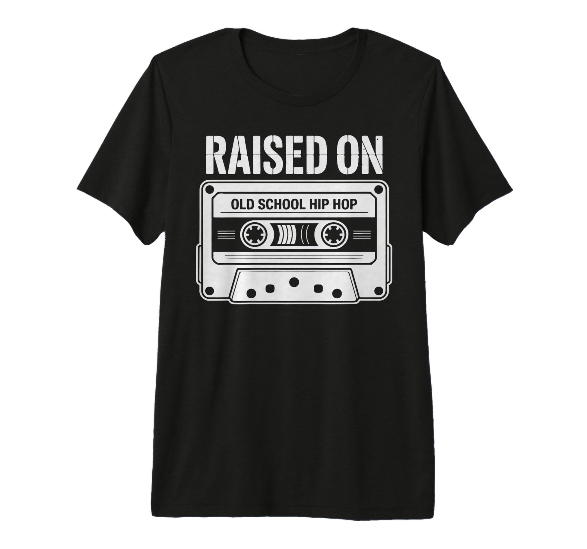 Raised Old School Hip Hop Cassette T-Shirt - Graphic Print Men Women - T-Shirt, Sweatshirt, Hoodie