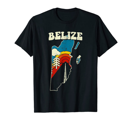 Belize Belizian Country Rainbow 70S T-Shirt - Minimalist Print Men Women - T-Shirt, Sweatshirt, Hoodie