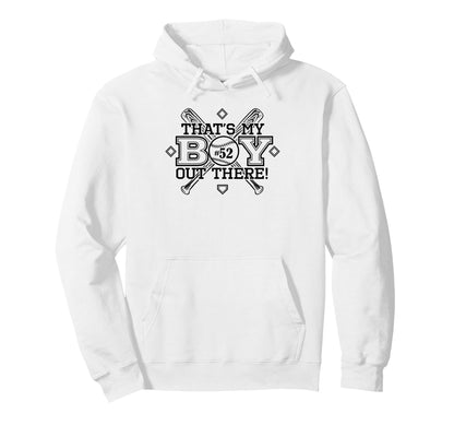 Baseball Mom Dad Thats My Proud Hoodie - Minimalist Print for Adults - T-Shirt, Sweatshirt, Hoodie