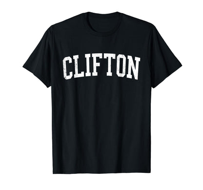 Clifton Co Distressed White Varsity T-Shirt - Aesthetic Graphic Men Women - T-Shirt, Sweatshirt, Hoodie