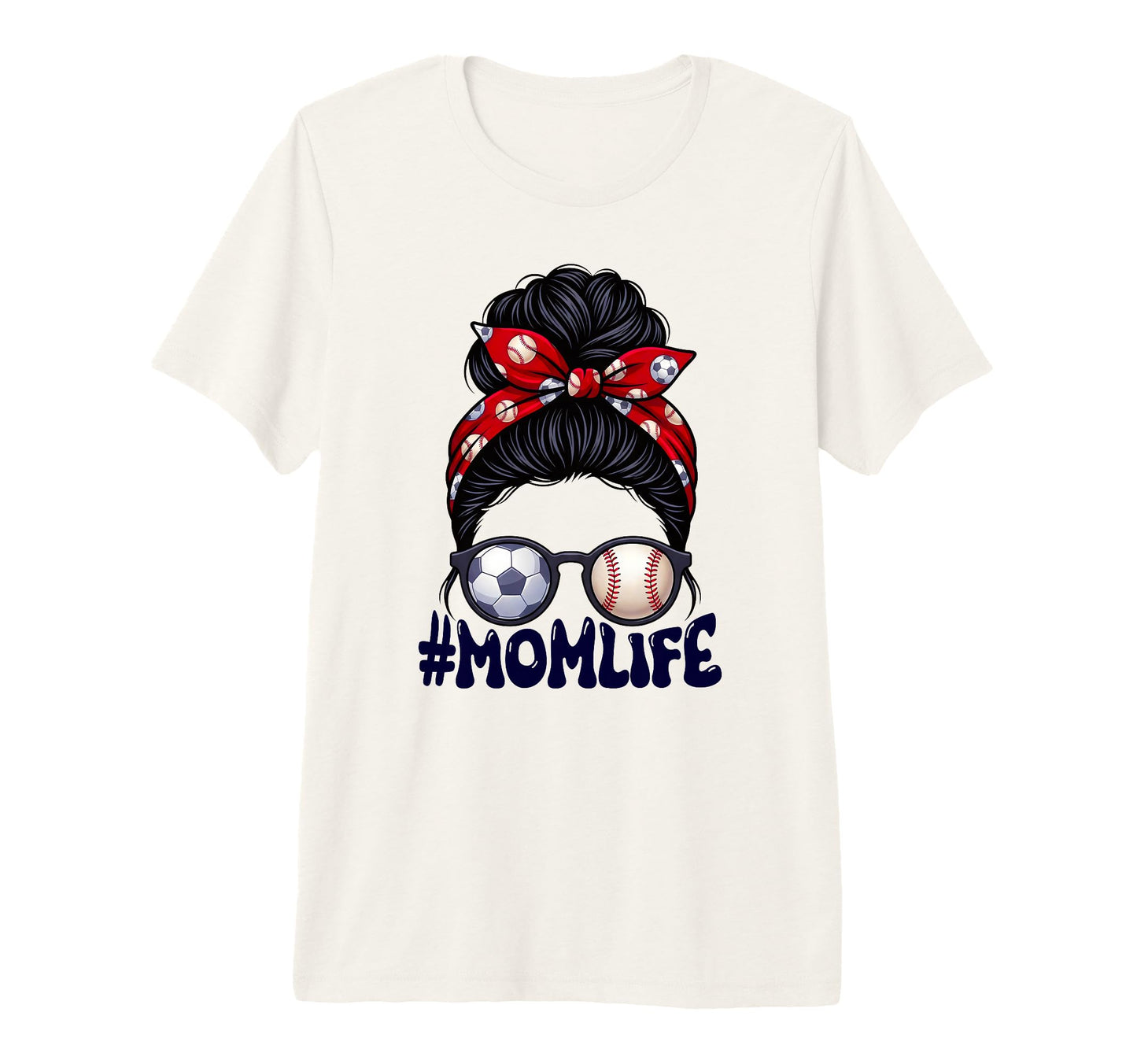 Mom Life Soccer Baseball Game Day T-Shirt - Fun Novelty Design for Adults - T-Shirt, Sweatshirt, Hoodie