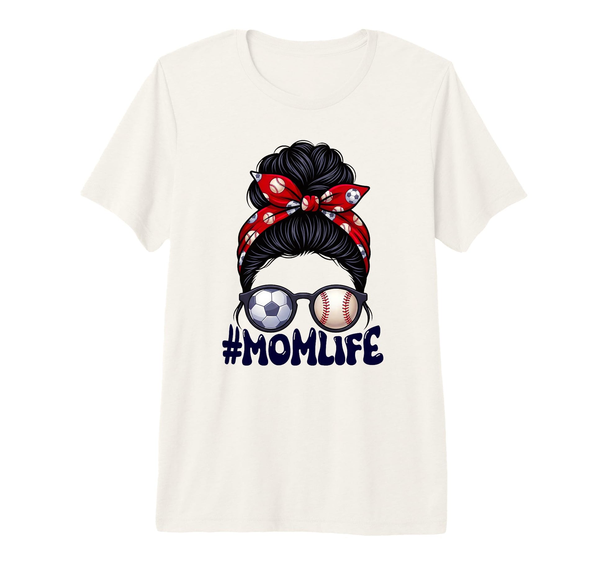 Mom Life Soccer Baseball Game Day T-Shirt - Fun Novelty Design for Adults - T-Shirt, Sweatshirt, Hoodie