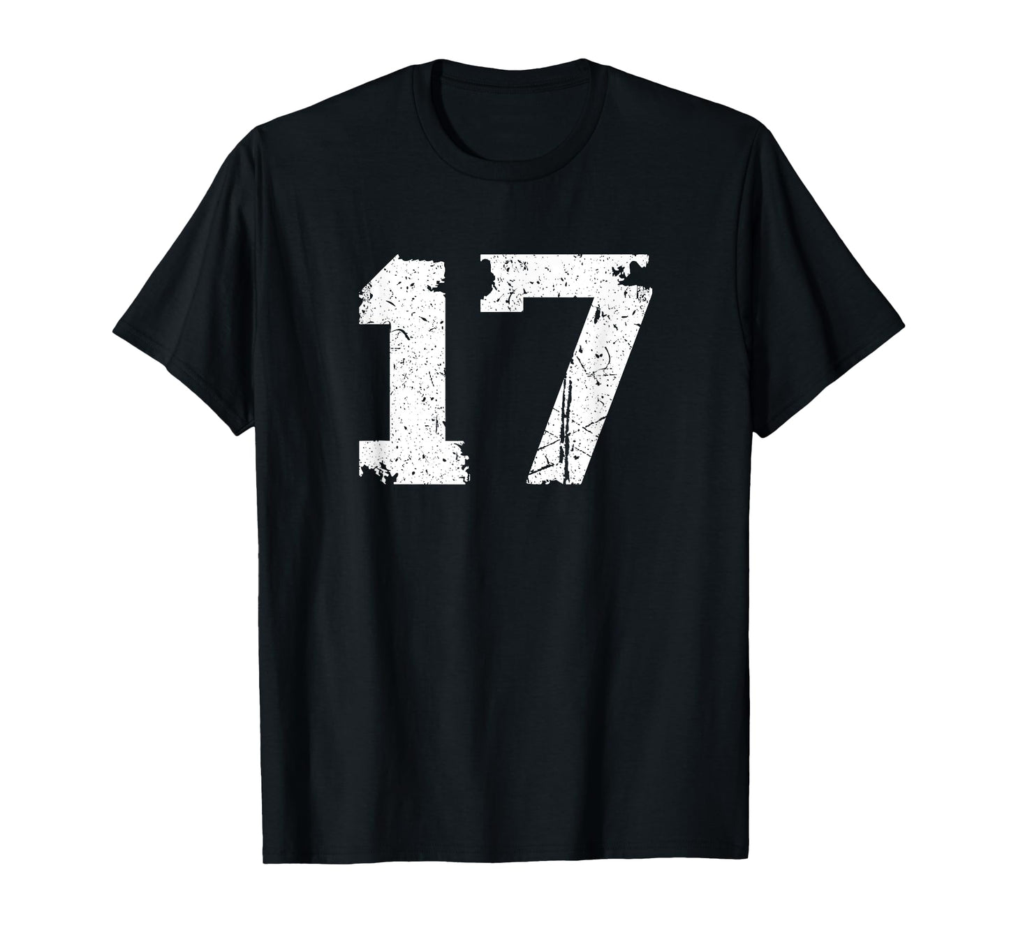 Number 17 Sport Torn Varsity Number T-Shirt - Novelty Apparel Unisex - T-Shirt, Sweatshirt, Hoodie