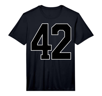Black Sports Team Number 42 Fan T-Shirt - Fun Novelty Design for Adults - T-Shirt, Sweatshirt, Hoodie