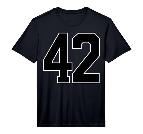 Black Sports Team Number 42 Fan T-Shirt - Fun Novelty Design for Adults - T-Shirt, Sweatshirt, Hoodie