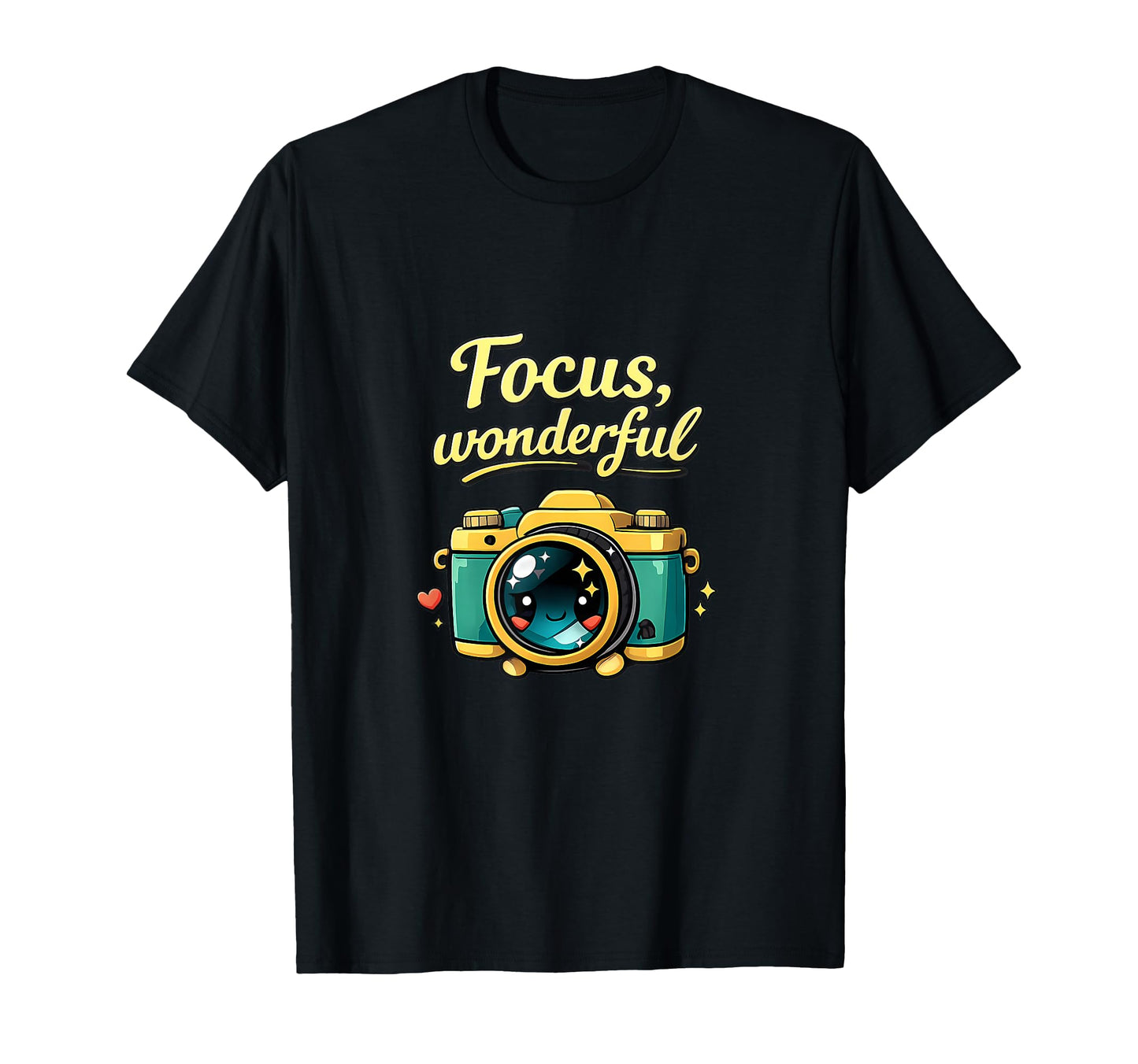 Focus Wonderful Kawaii Camera Chibi T-Shirt - Unique Graphic for Adults - T-Shirt, Sweatshirt, Hoodie