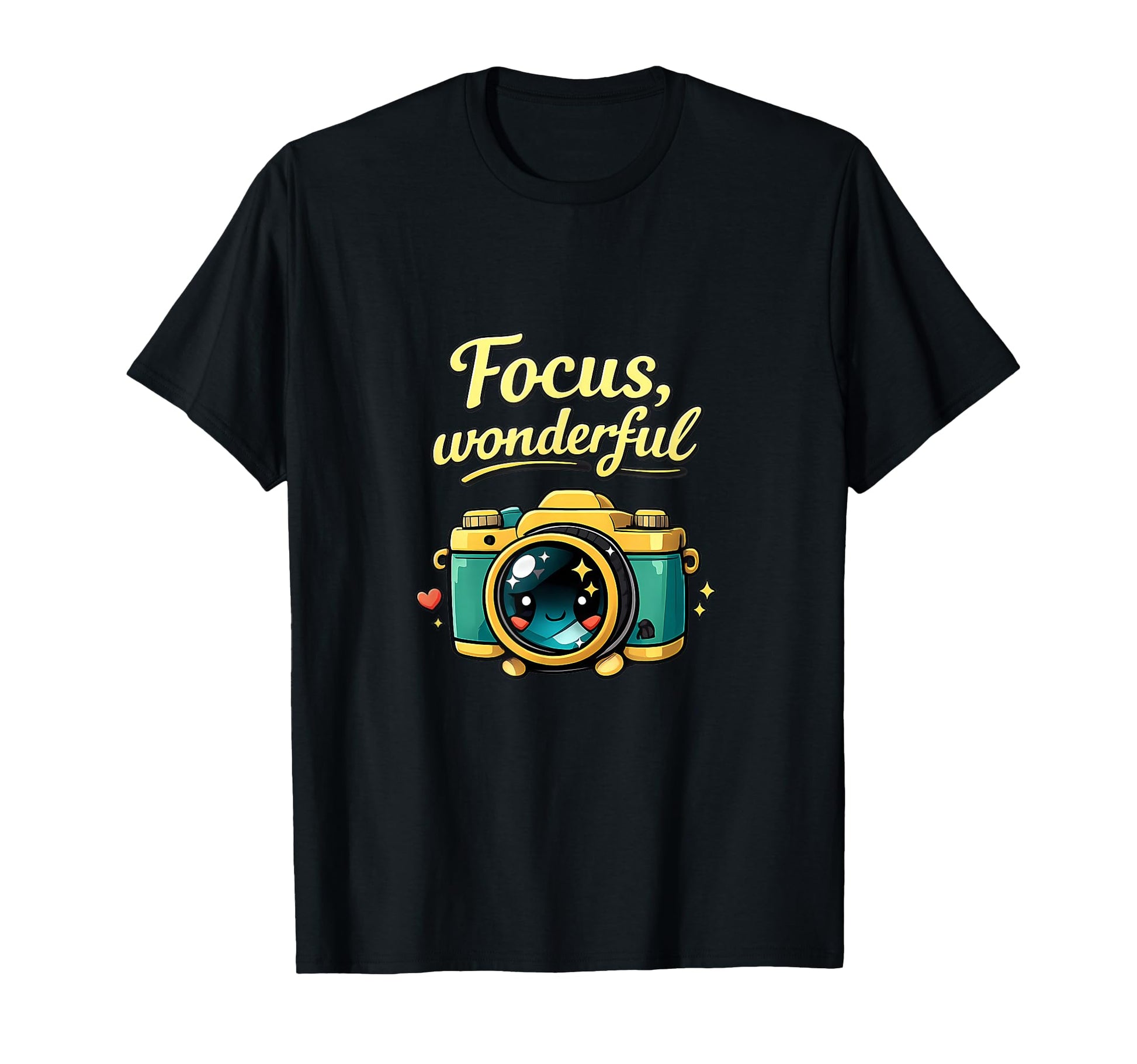 Focus Wonderful Kawaii Camera Chibi T-Shirt - Unique Graphic for Adults - T-Shirt, Sweatshirt, Hoodie