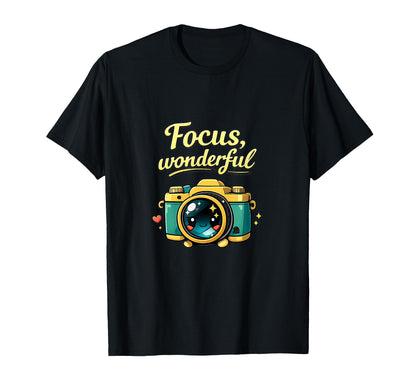 Focus Wonderful Kawaii Camera Chibi T-Shirt - Unique Graphic for Adults - T-Shirt, Sweatshirt, Hoodie