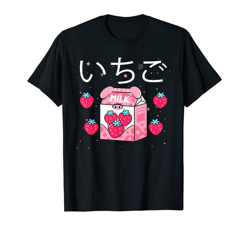 Strawberry Milk Kawaii Japanese Milk T-Shirt - Trendy Graphic Unisex - T-Shirt, Sweatshirt, Hoodie
