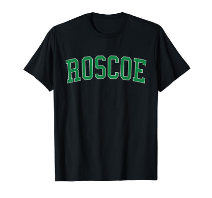 Roscoe Il Distressed Green Varsity T-Shirt - Streetwear Style for Adults - T-Shirt, Sweatshirt, Hoodie